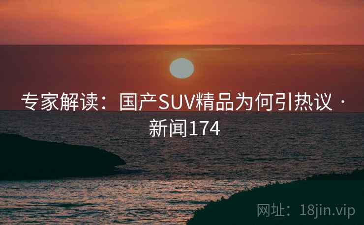 专家解读:国产SUV精品为何引热议 · 新闻174
